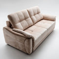 Beżowa sofa trzyosobowa z tapicerką poliestrową, 220 x 95 x 92 cm